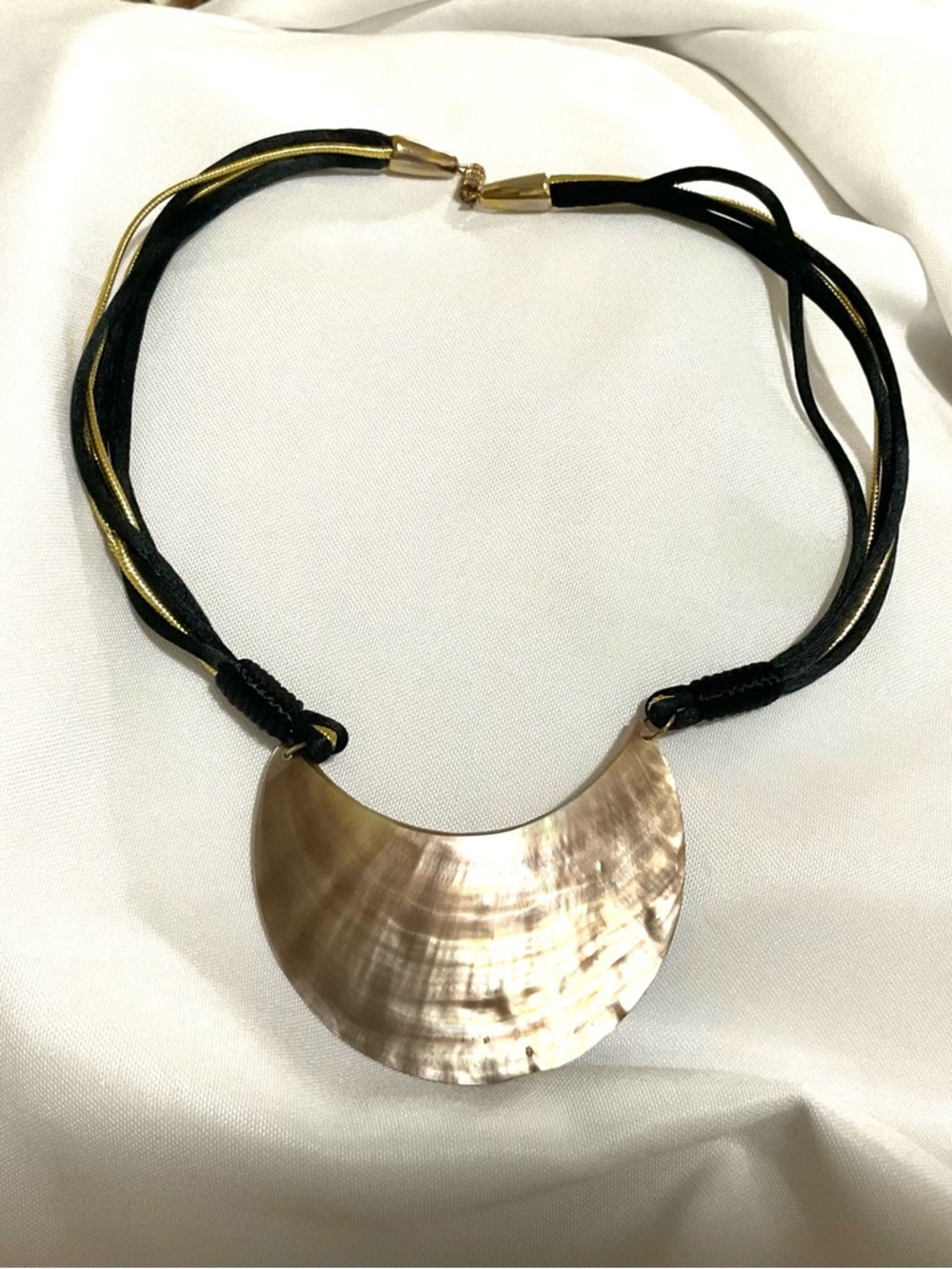 SMOKY ABALONE CORDED NECKLACE